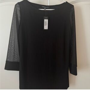 NWT Nik and Nash Black Women's Top with sparkle and mesh detail ✨3 for $25✨
